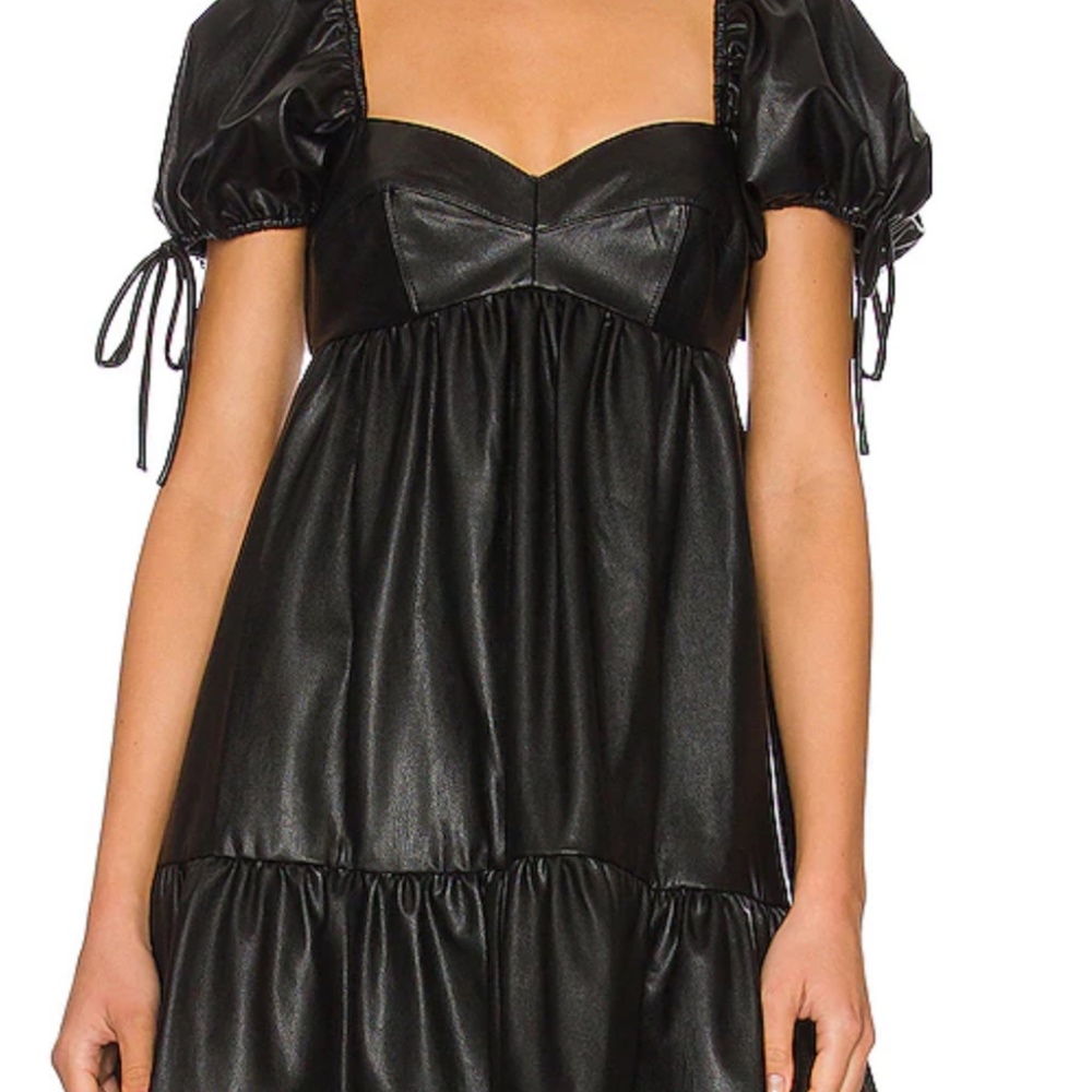 Black Leather Amanda Uprichard Mini Dress